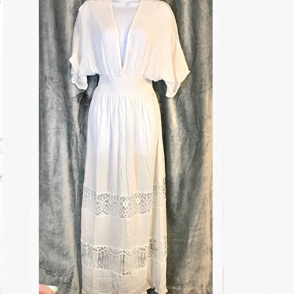 New Women’s White Summer Maxi Dress- Large - Picture 2 of 10